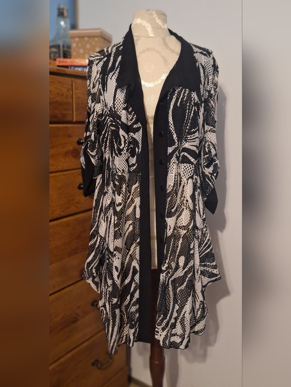 Joseph Ribkoff Mesh Button-Front Jacket